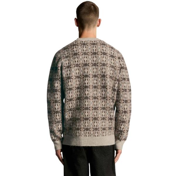 Lyle & Scott Grey Brushed Intarsia Crew Neck Jumper S