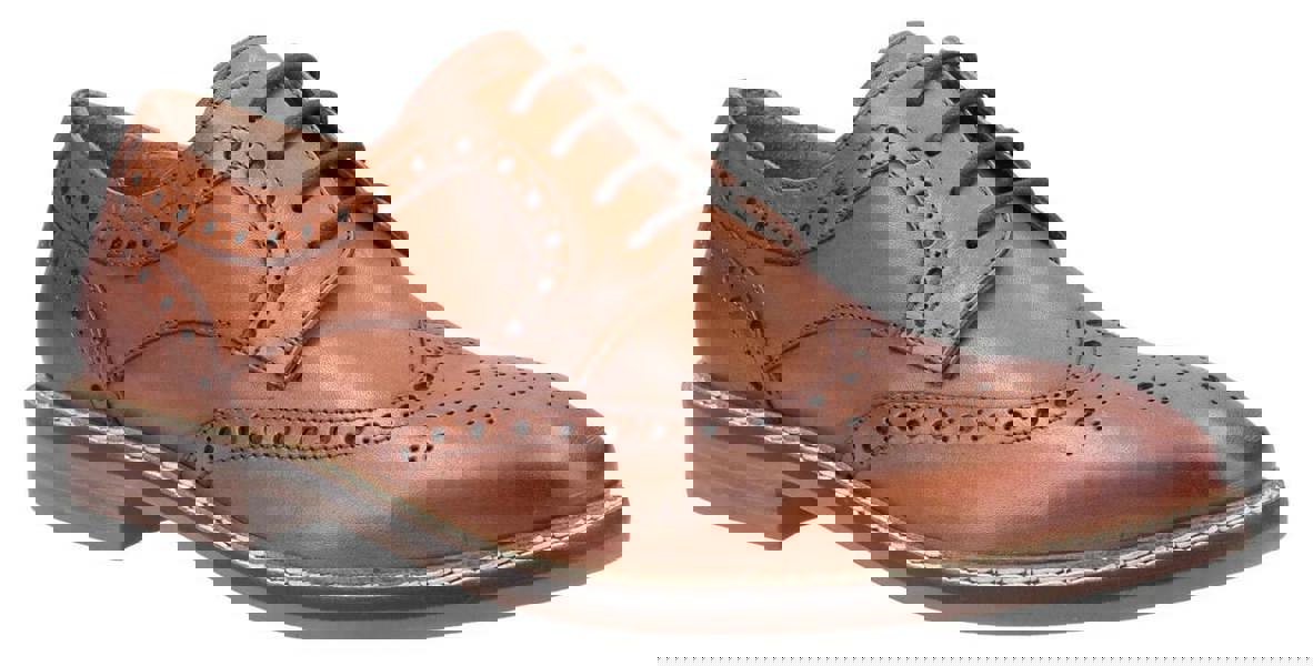 Hush Puppies Bryson Mens Wing Tip Brogue Smart Leather Lace Up Shoes