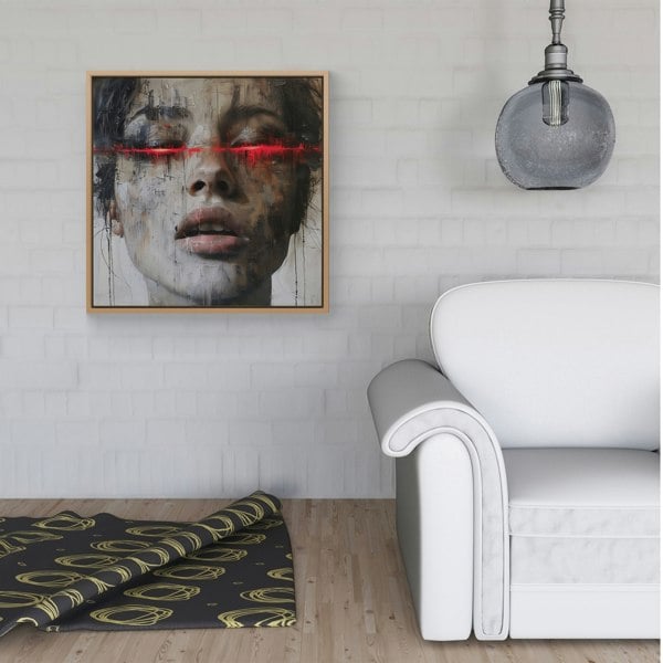 Warren Reed Abstract Face In Motion Framed Canvas