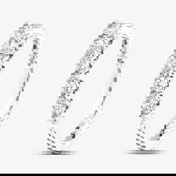 T. H. Baker Platinum Silver 1.03ct Brilliant Cut Diamond Five Stone Ring ARG4846