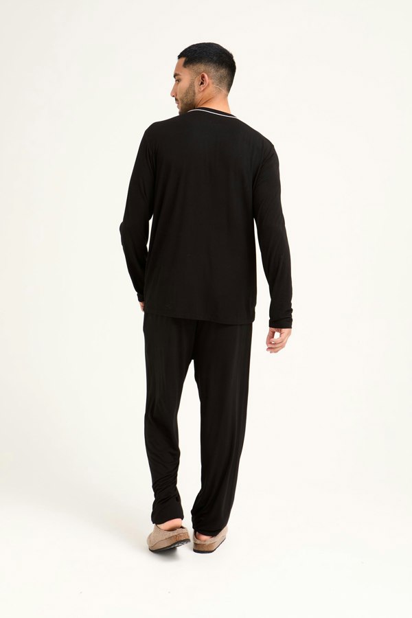 Mister You Bamboo Pyjama Set in Black - Pajamas