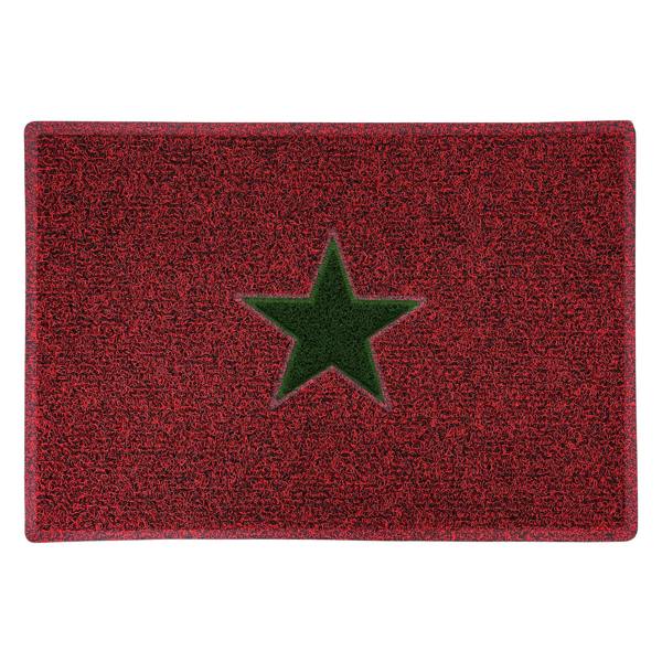 Nicoman Christmas Star PVC Spaghetti Doormat - Red & Green Design
