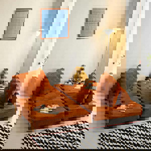 Salinas Lazy Sofa Bed, Single Sofa Bed, Corduroy, side view of sofa beds clearance