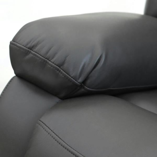 Furnishings For Less Arlo Leather Like 3 Seater Electric Reclining Sofa With USB + Drinks Tray