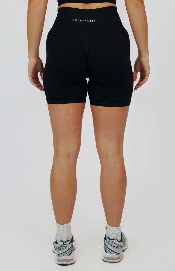 V3 Apparel Form Seamless Scrunch Sports Bra, Leggings & Shorts Set - Black