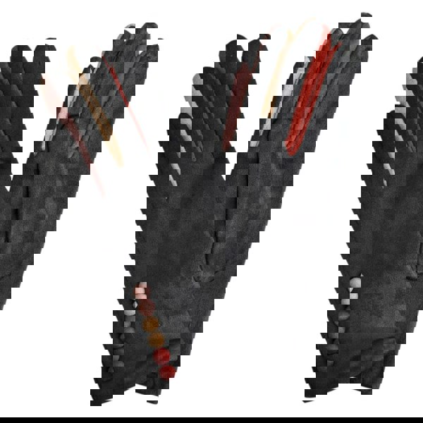 Love EMVY Vibrant Colourful Contrast Ladies Gloves With Button Detailing