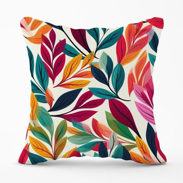 Warren Reed Bright Leaves Pattern Cushions