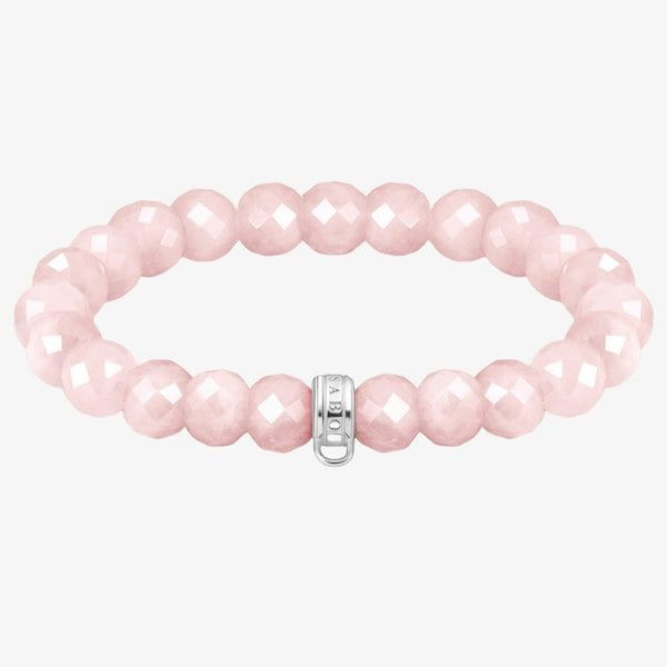 THOMAS SABO As We Love 19cm Rose Quartz Oval Bead Bracelet X0292-034-9-L19