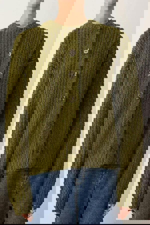 WOVCOR Soft-Textured Basic Knit Cardigan