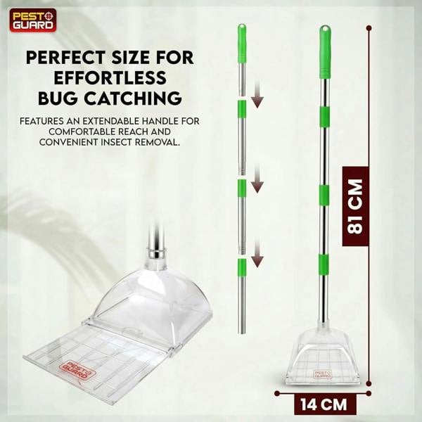 PEST GUARD Spider Catcher Long Handle 81cm Insect Catcher with Sliding Trap Door Lightweight Bug Catchers For Home
