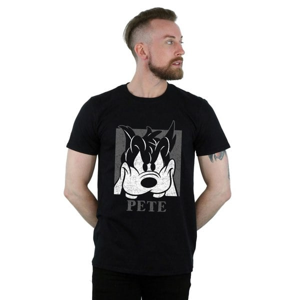 Disney Mens Pete Cropped Head T-Shirt - Black