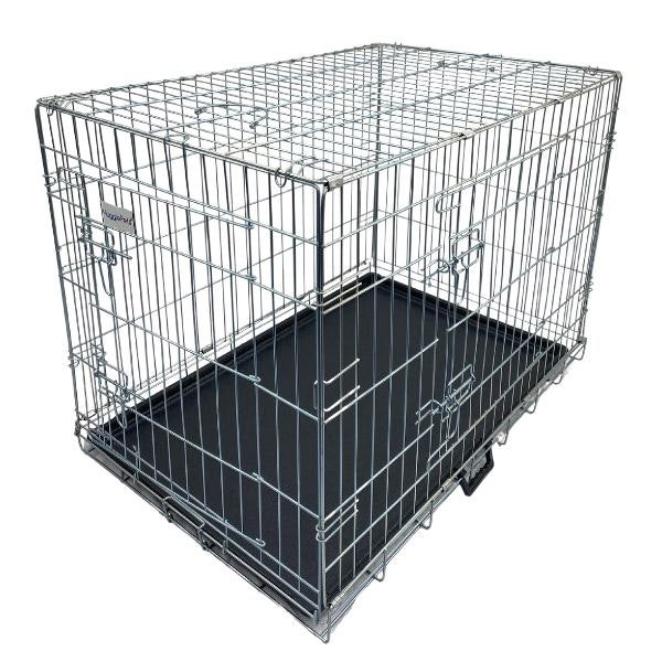 HugglePets Dog Cage with Plastic Tray