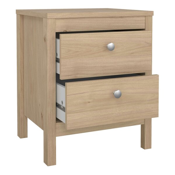 Wyld Haus Gossmere Bedroom Set Hickory Oak Effect Bedside Table + Chest of Drawers + Wardrobe
