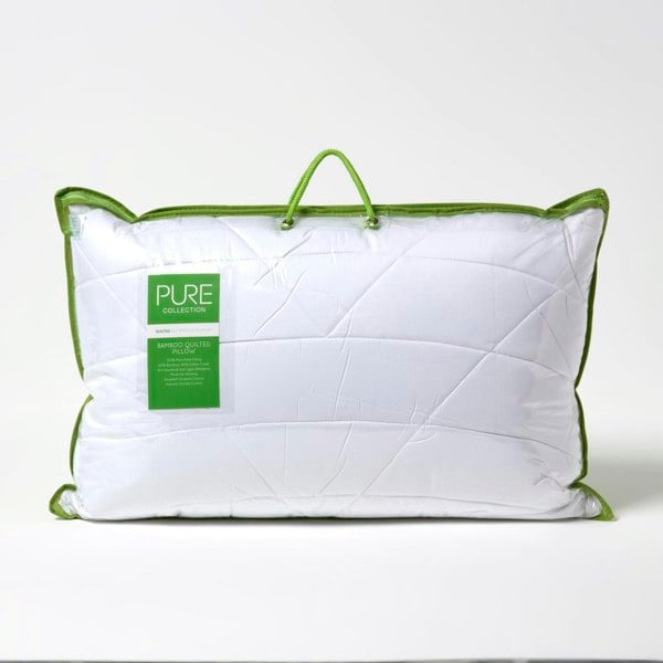 HOMESCAPES Luxury Organic Bamboo Pillow for Back Sleepers