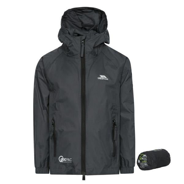 Trespass Childrens/Kids Qikpac Waterproof Packaway Jacket - Flint - 