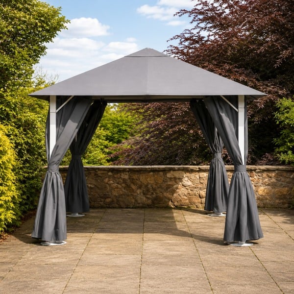Vintage Gazebo Replacement Canopy – Grey | 2.5m, 3m & 4m Sizes The Garden Furniture Shop