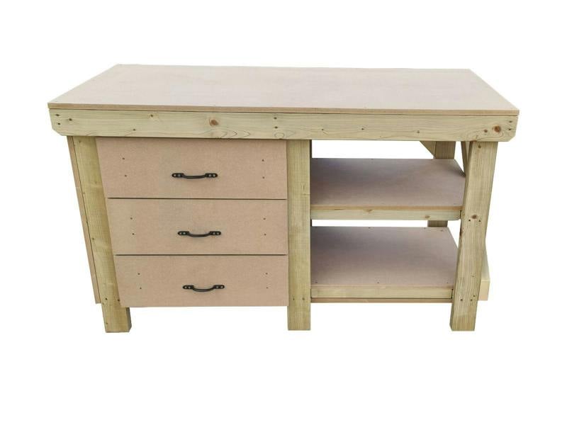 Arbor Garden Solutions Wooden MDF top tool cabinet workbench with storage shelf (V.7) with double shelf