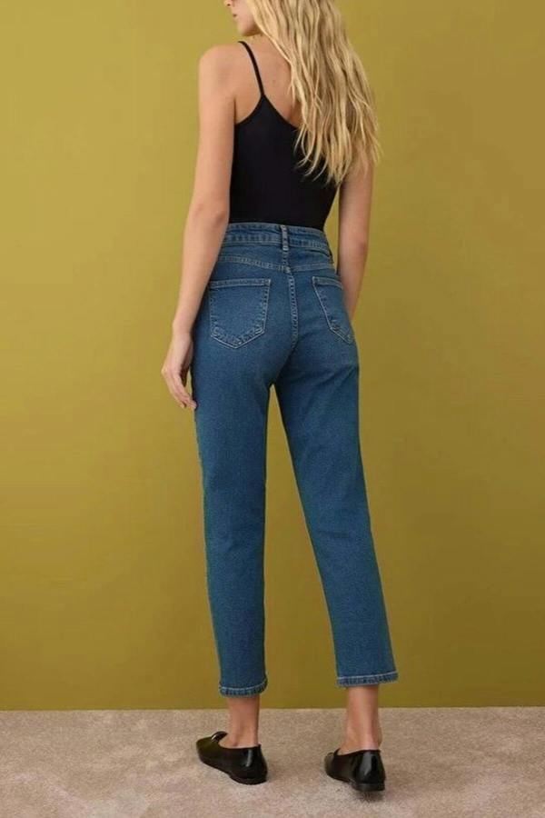 WOVCOR High Waist Comfort Mom Jeans