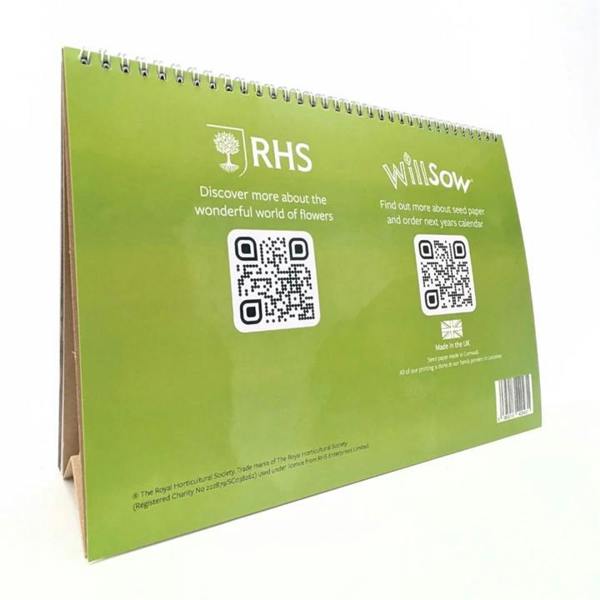 RHS, Plantable Veg & Herb Large Easel Desk Calendar 2027, Desk Calendars, Month To View, Lifestyle, Gift
