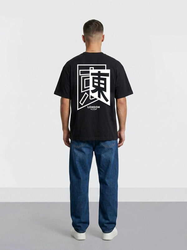 London Attitude Japanese inspired Oversized Heavyweight Cotton T-Shirt