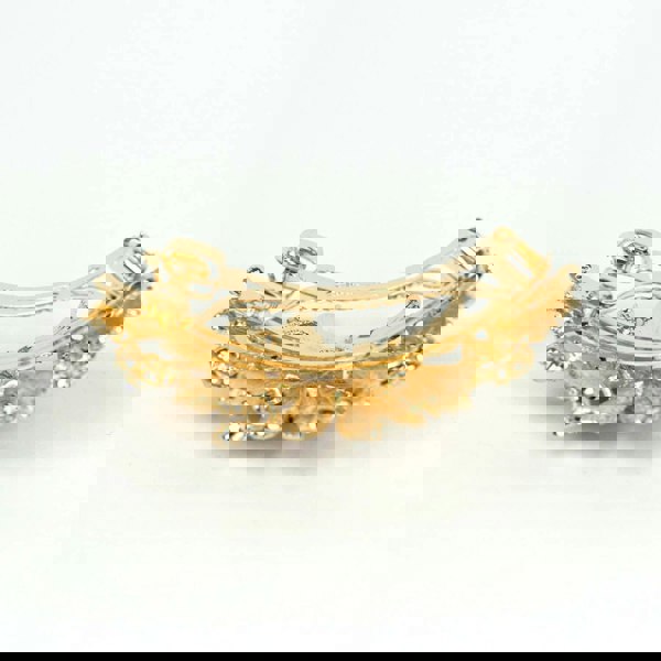 flower hair clip gold barrette back