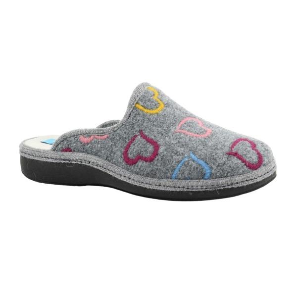 Lunar Womens/Ladies Love Mule Slippers - Grey