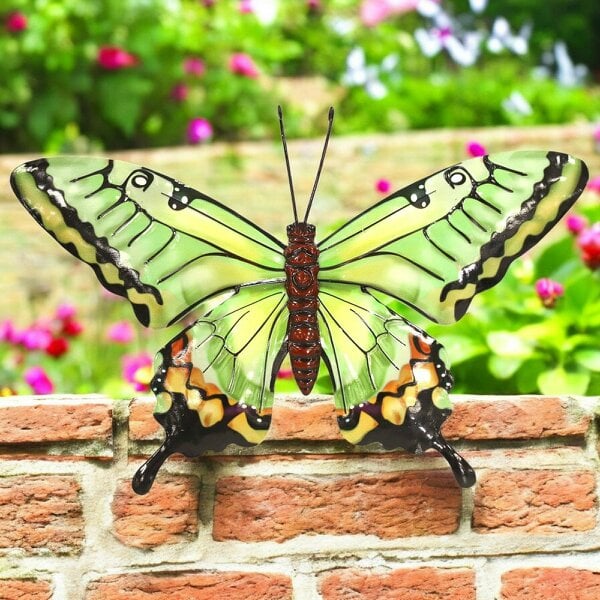 EDH Door Hardware Medium Metal Green Butterfly Wall Art