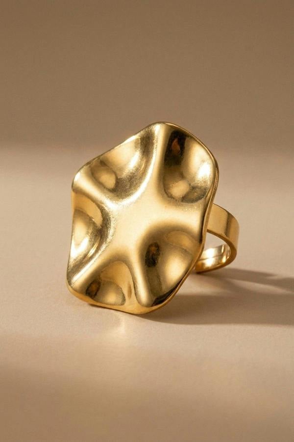 ARIIRA Sunny Gold Tone Abstract Wavy Statement