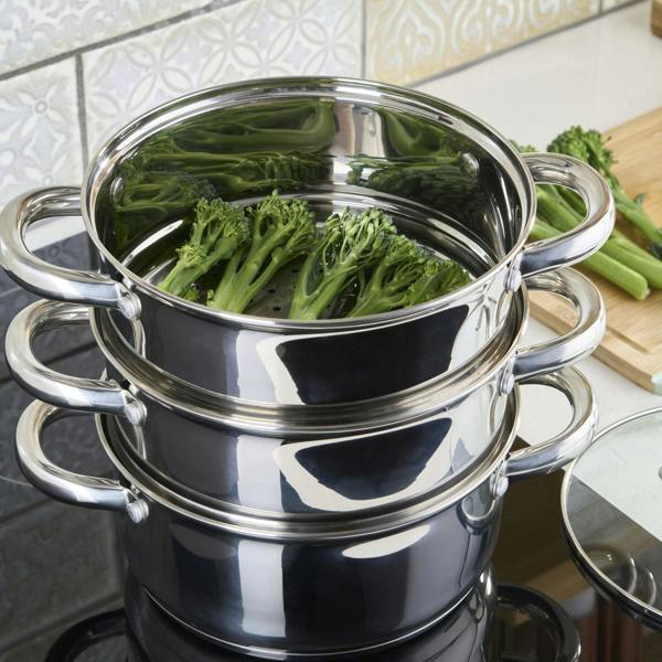Cooks Professional 3 Tier Stainless Steel Steamer | 20cm