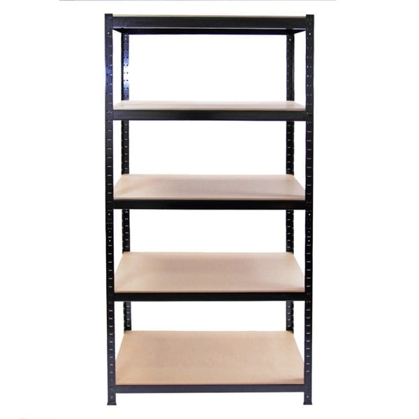 Monster Racking T-Rax Warehouse & Garage Metal Shelving - Black 90cm W, 45cm D, Set of 10