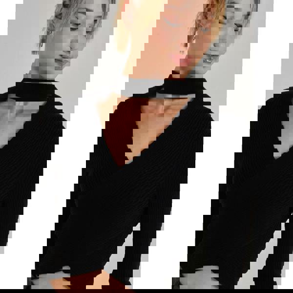 Pink Vanilla Choker Twist Front Knit Top