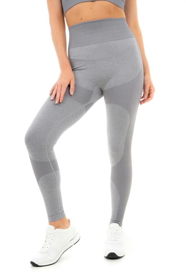 Smart Living Women's Seamless Ribbed Marl Leggings - Grey Marl