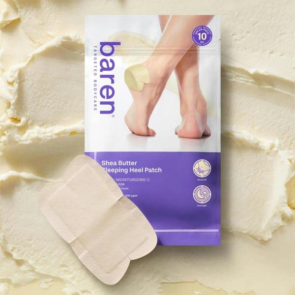 Baren Heel Patch – Professional-grade "Overnight Keratolytic Moisture Vault & Callus Eraser" for achieving perfectly smooth, sandal-ready feet, shop at Atelier De Glow UK.