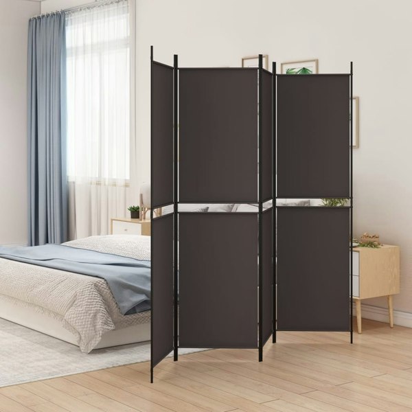 Berkfield 4-Panel Room Divider Brown 200x200 cm Fabric