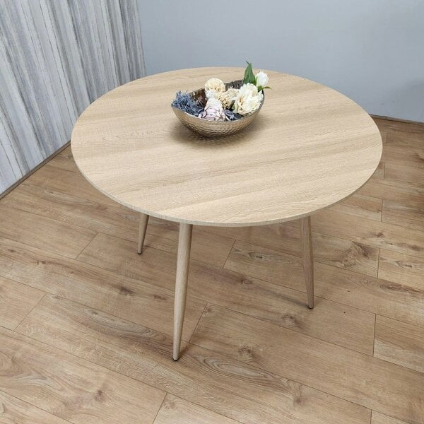 Kosy Koala Dining Table Beige Wood Kitchen Place for 4 Seats, Dining Table Only (Beige H 75 x L 90 x W 90 cm)