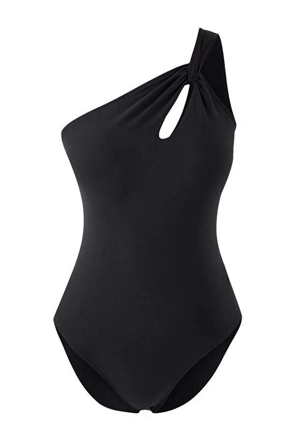 WOVCOR One Shoulder Cut Out Detail Padded Regular Swimsuit