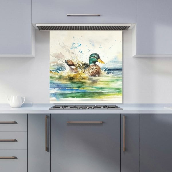 Warren Reed - Designer Splashing Mallard Watercolour Kitchen Splashback