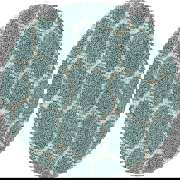 Trellis Design Thick Shaggy Area Rugs Duck Egg Blue