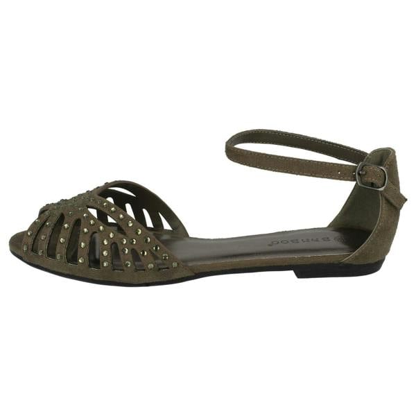 Anne Michelle Ladies Anne Michelle Flat Diamante Trim Sandals