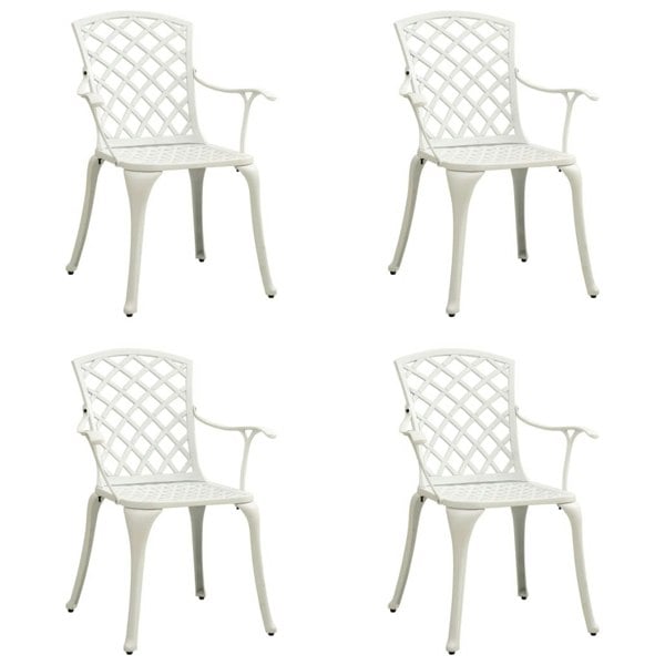 Berkfield Garden Chairs 4 pcs Cast Aluminium White