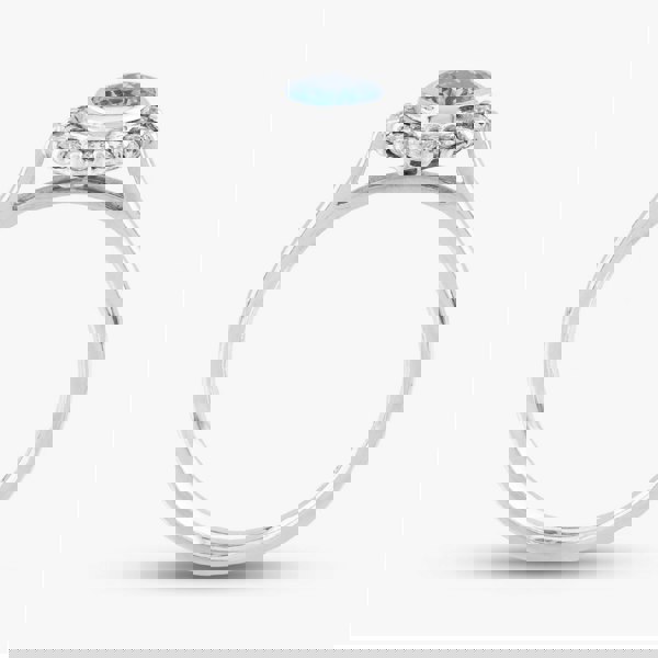 T. H. Baker 9ct White Gold Oval Cut Tanzanite & Brilliant Cut Diamond Halo Ring 10-80-567/25-04-228 N