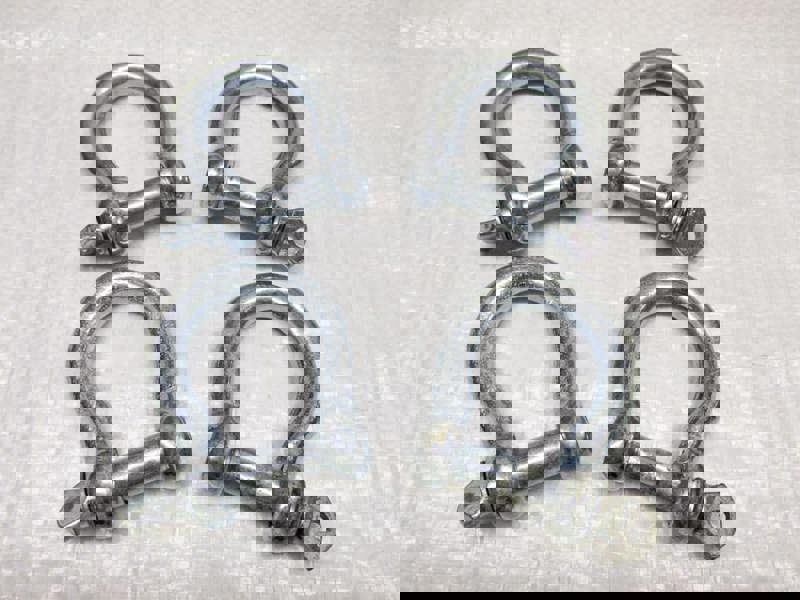 x4 22MM Galvanised Commercial Bow Shackles - Chain Connector Caravan Tether