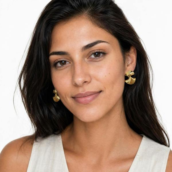 Gold Trip Lotus Clip On Earrings