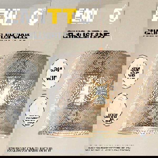 Emitto Ceiling Light Shade Moroccan Style Silver Chrome Pendant Shade Lamp Decor