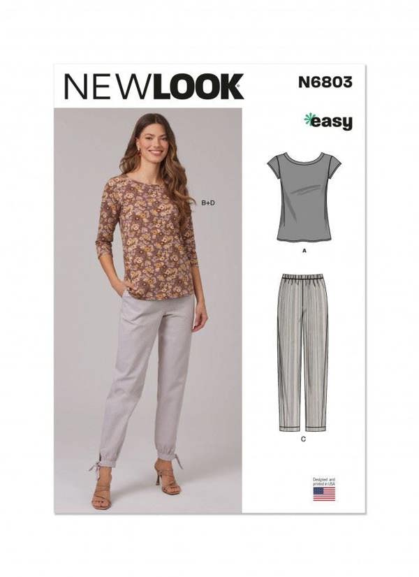 New Look Sewing Pattern 6803, Tops, Trousers for Women, A (8-10-12-14-16-18) - Easy