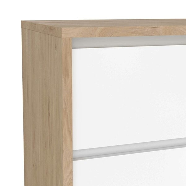 Wyld Haus Salzburg White and Natural Oak Effect Wood Chest 3 Drawers