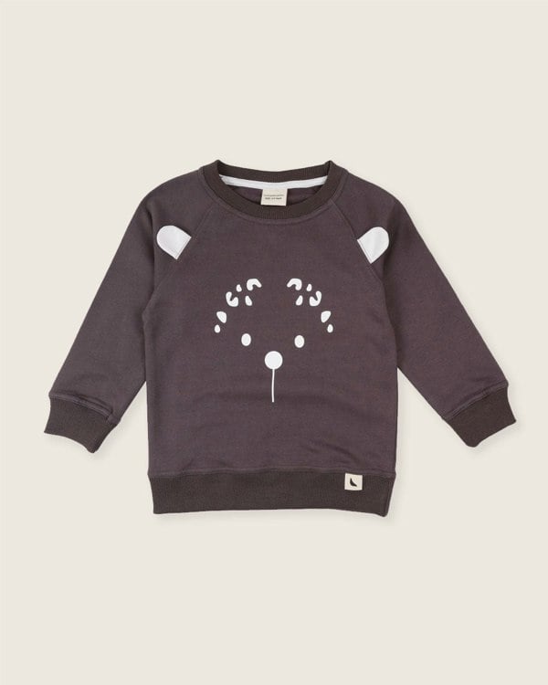 organic cotton Charcoal Grey Leopard Ears Applique Sweatshirt - image 2