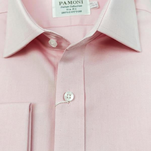 Pamoni Men’s Pink Oxford Slim Fit Shirt