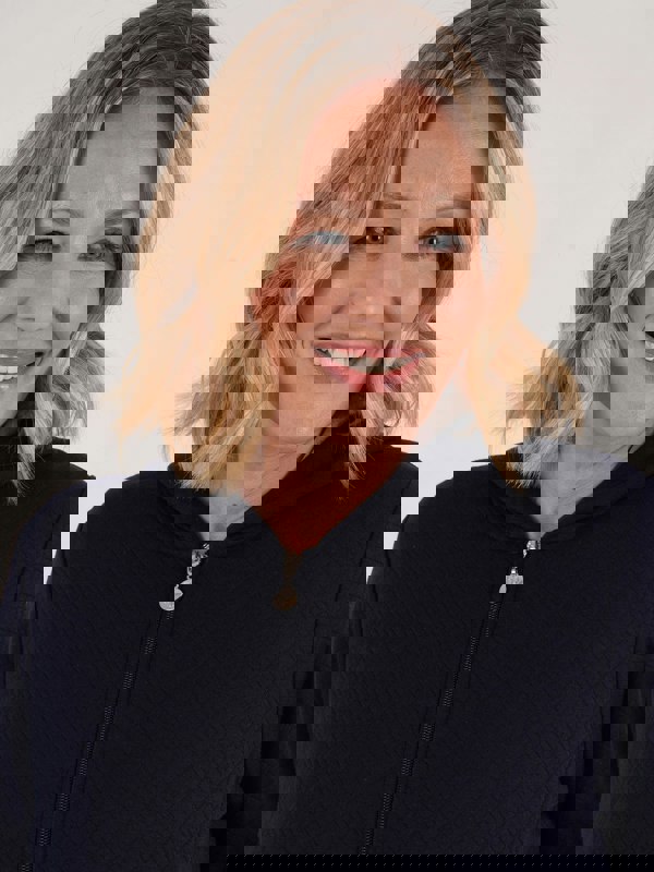 PennyPlain Quilt Hooded Zip Up - Navy