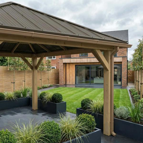 Rain Gutter Kit 12ft x 14ft Meridian Gazebo 4.3m x 3.7m Wooden Gazebo 1